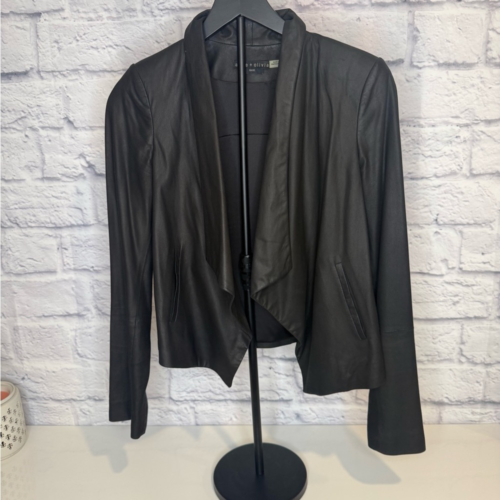 Alice + Olivia Black Leather Jacket